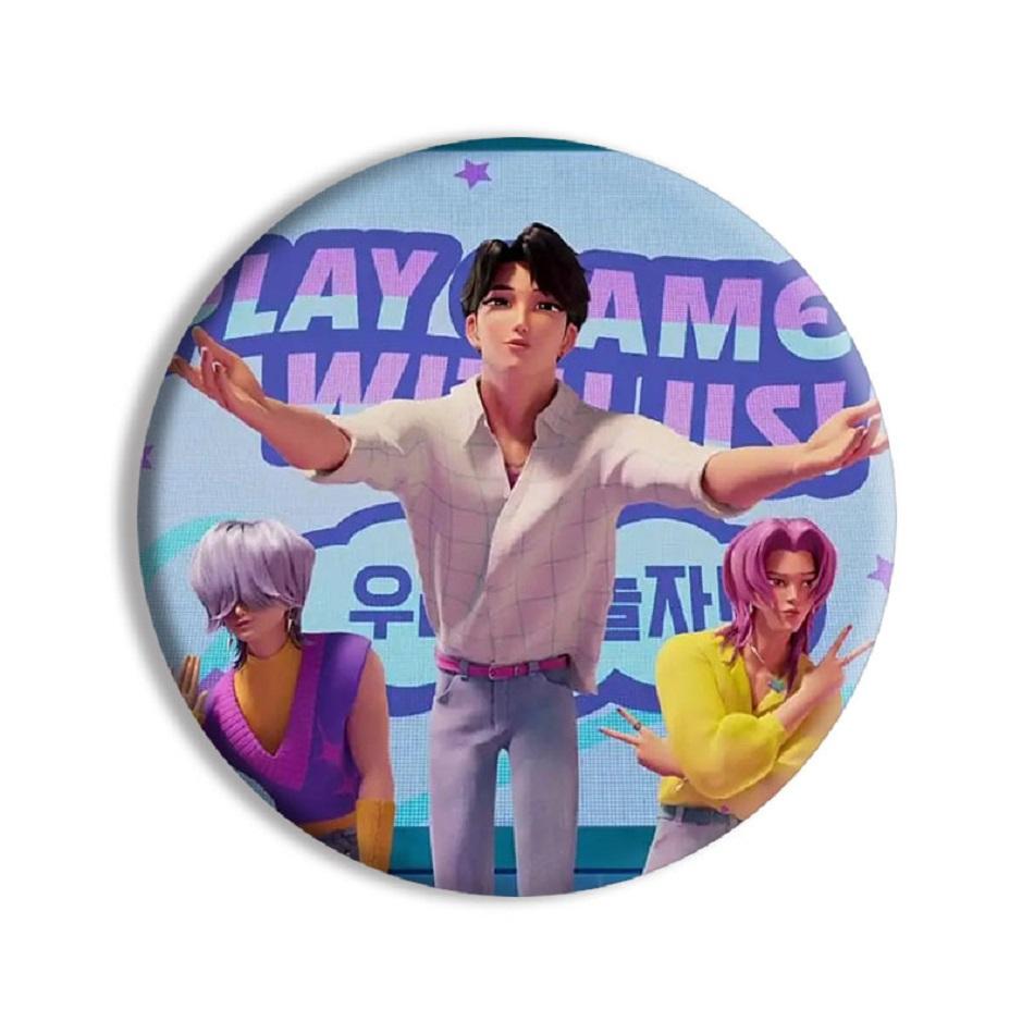 Kpop Demon Hunters Badges Jewelry Accessories Bag Decor Anime Saja Boys Rumi Zoey Jinu Tinplate Button Brooch Toy Gifts for Fans