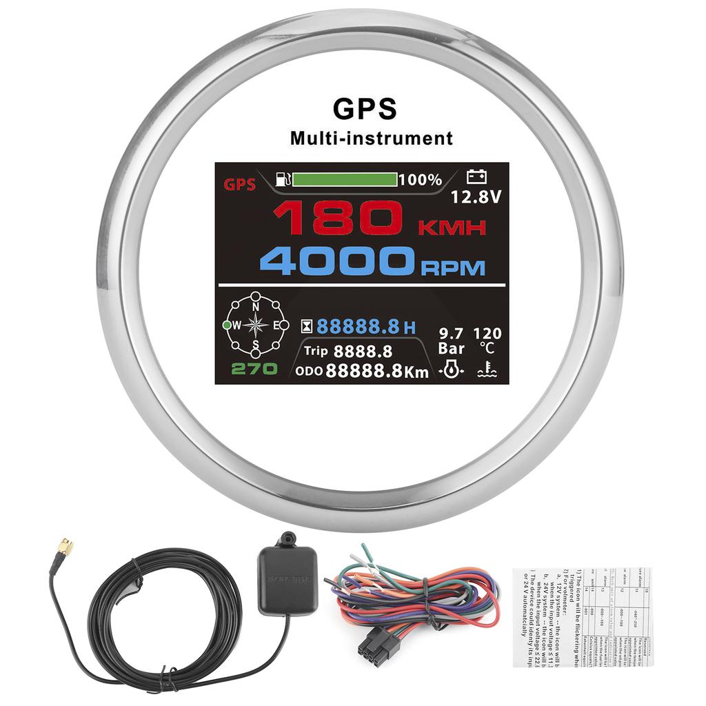 Multifunctional Meter 85mm GPS TFT Color Display Digital Gauge Voltmeter Odometer Speedometer for