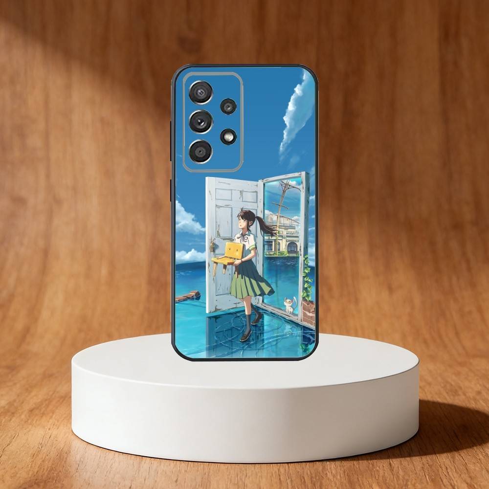 A-Anime S-Suzume Phone Case For Samsung S25,S24,S21,S22,S23,S30,Ultra,S20,Plus,Fe,Note,10,9,5G Black Cover