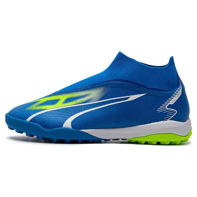 Puma Ultra Match LL Round Toe Slip-On TT (Rubber Studs) Hard Ground Artificial Grass Football Shoes Unisex Football Shoes Blue 107513-03