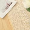 Vintage American Style Crochet Hollow Linen Lace Table Runner with Tassels | Woven Polyester Square Floral Pattern | for Dining Room, Cabinet