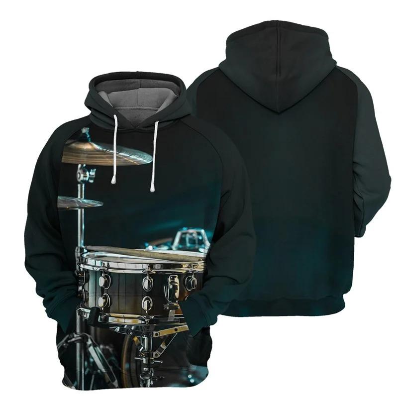

2026 Spring Autumn Men Women Hoodie Piano Guitar 3D Printed Pullover Fashion Long Sleeve Hooded Clothing Male Popular Streetwear 5XL