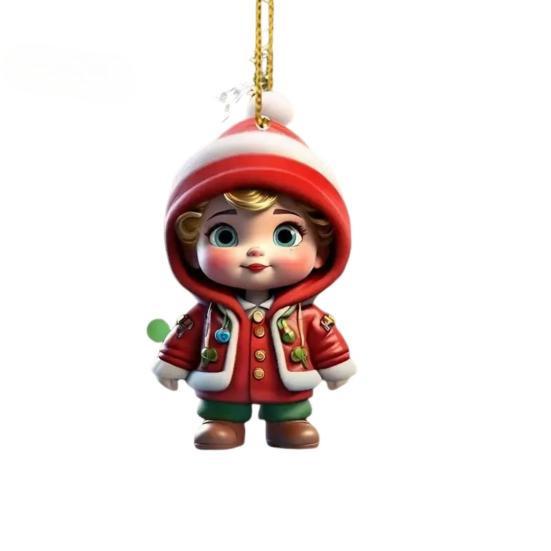 Christmas Ornaments Cartoon Snowman/Santa Xmas Tree Hanging Decoration Holiday Acrylic Decor for Christmas Valentine's Day Winter Party Supplies