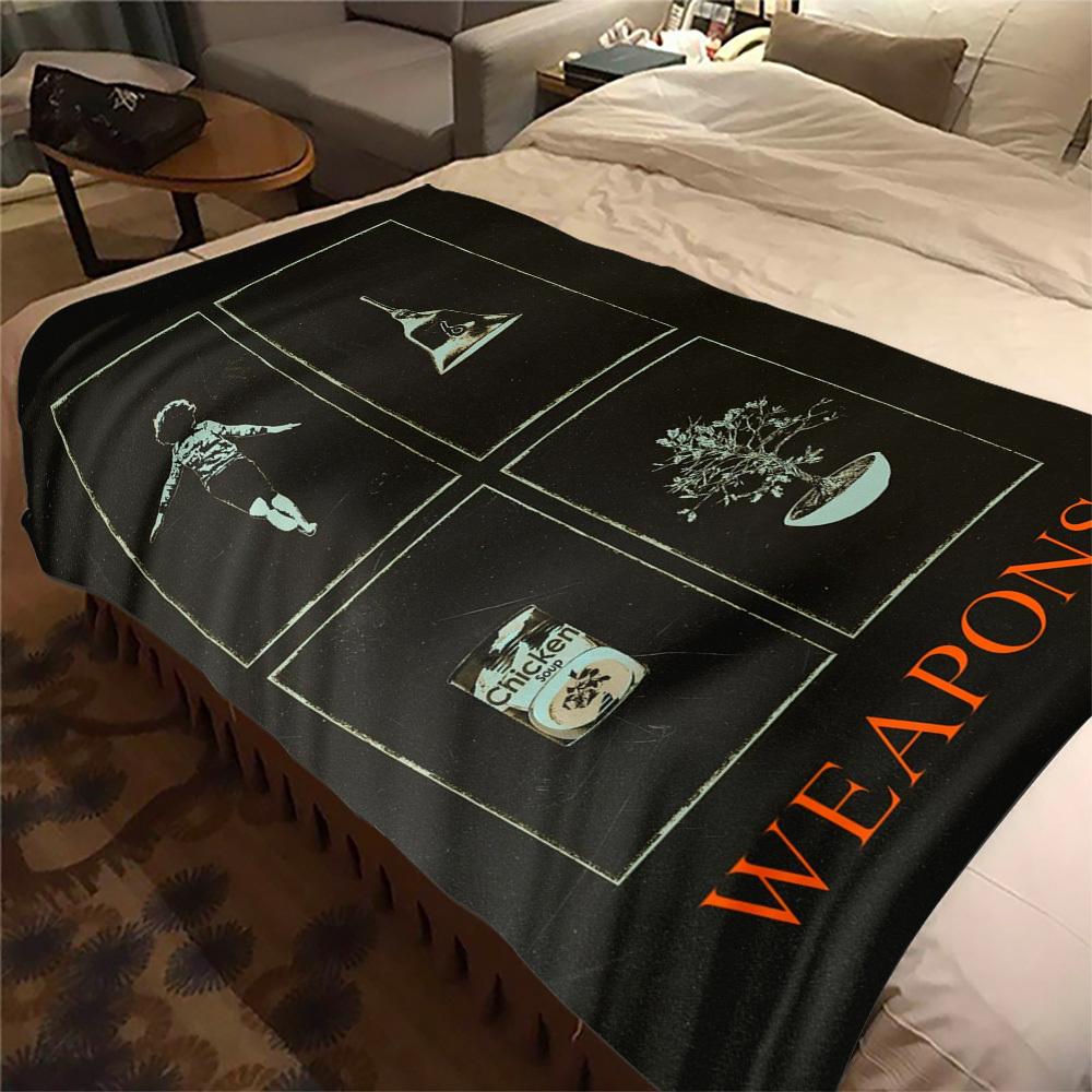 1Pc Weapons Print Flannel Blanket, High Quality Digital Printing, Comfortable for All Seasons, Home DecorGifts821005