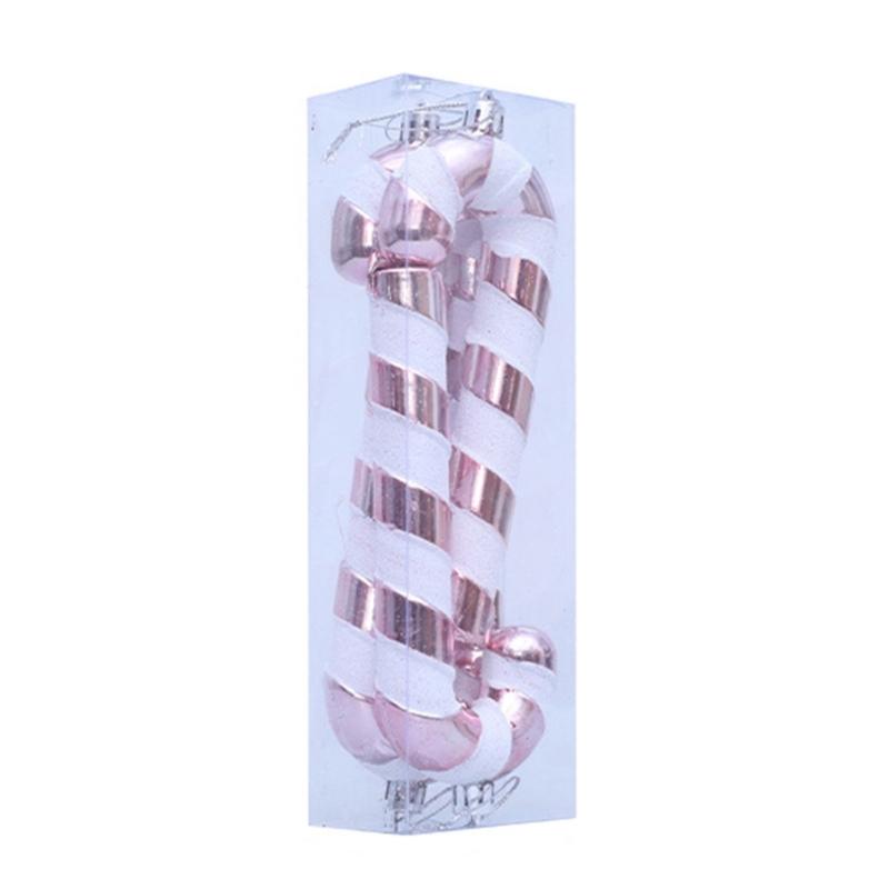Festival Holiday Hanging Decorations Assorted Color Thick Plastic Candy Canes Ornament For Christmas Tree