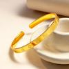 Xiaohongshu Bestseller: Four-Leaf Clover Sand Gold Bracelet - High-End Fashionable Open Bangle for Women