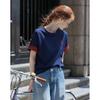 Women's Oxygen Cotton Embroidered Color Block T-shirt