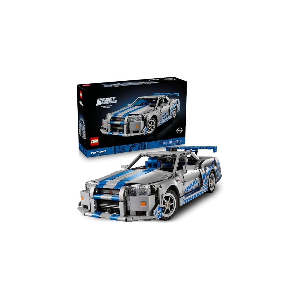 Lego Technic Fast & Furious Nissan Skyline GT-R R34 Building Set Toy for Kids and Adults 42210
