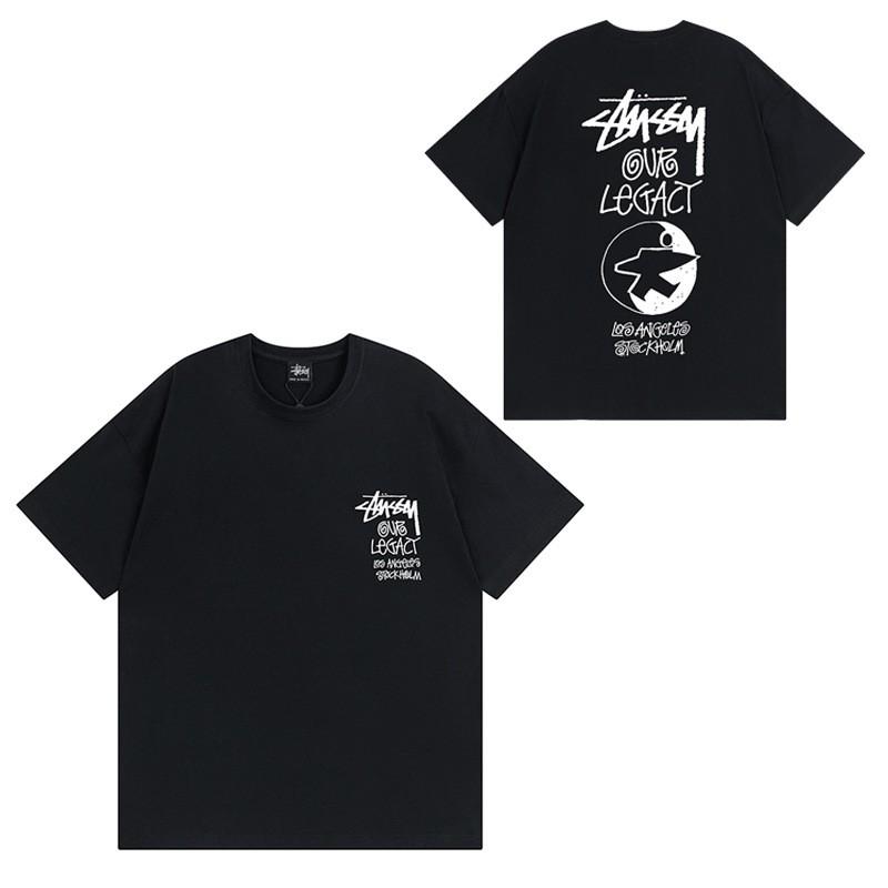 Short Sleeve T-Shirt Couples Street Style Letter Print Loose Fit Breathable Top