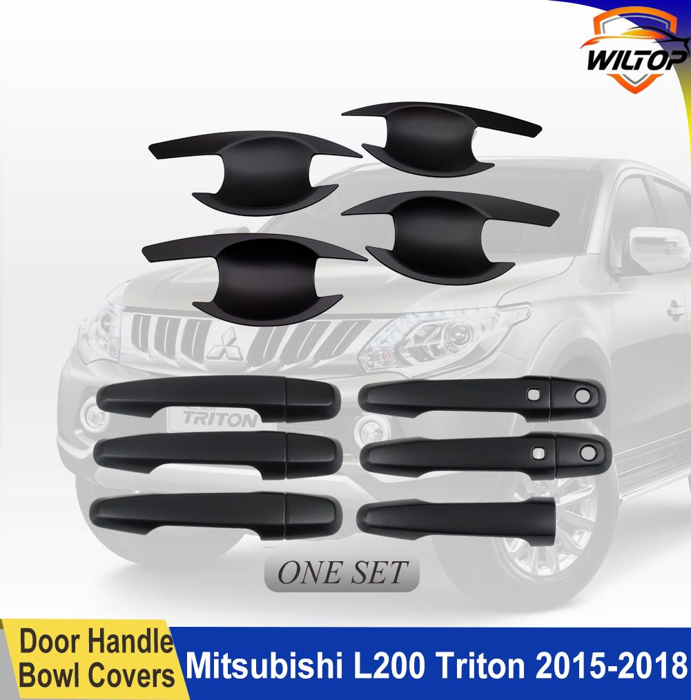 Car Body Kits For Mitsubishi L200 Triton 2015-2018 ABS Matte Black Auto Parts Front&Rear Light Covers Car Exterior Accessorie