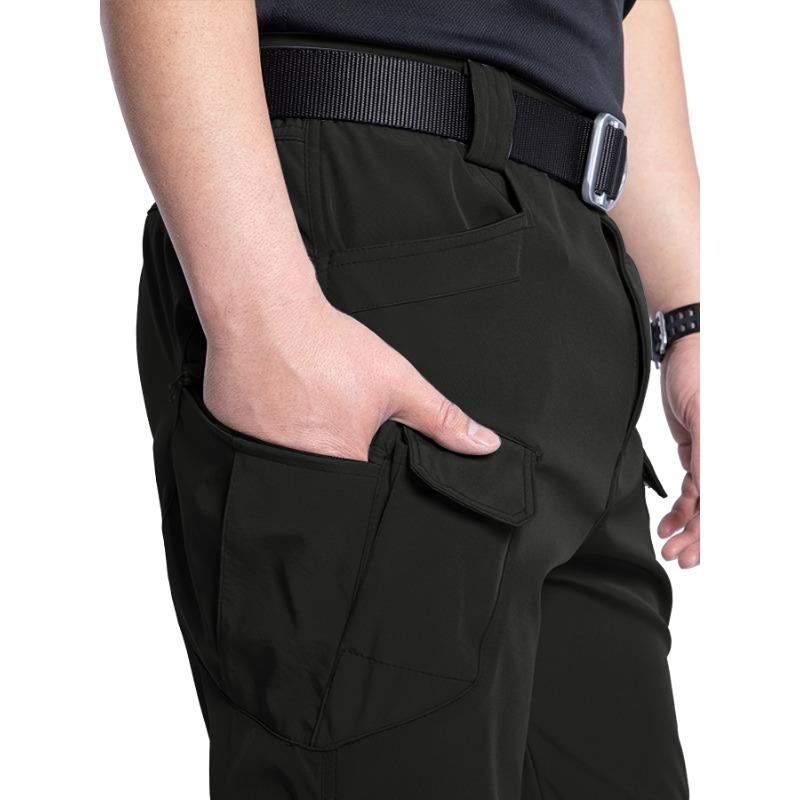 Men'S Tactical Cargo Pants - Spring & Autumn Regular Fit, Breathable Quick-Dry Fabric, Multiple Pockets with Adjustable Straps (Belt Not Included)