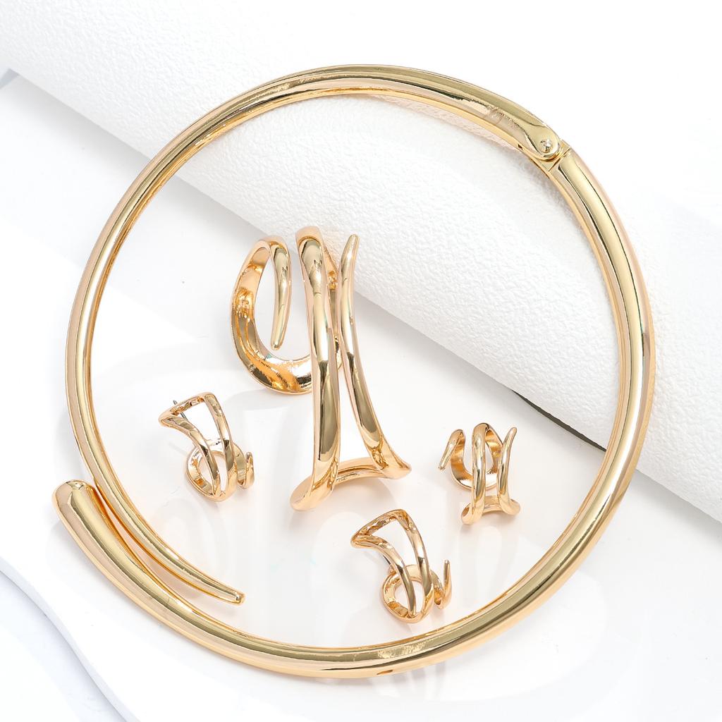 Bracelet, ring set, temperament, open collar, irregular stud earrings, bracelet.