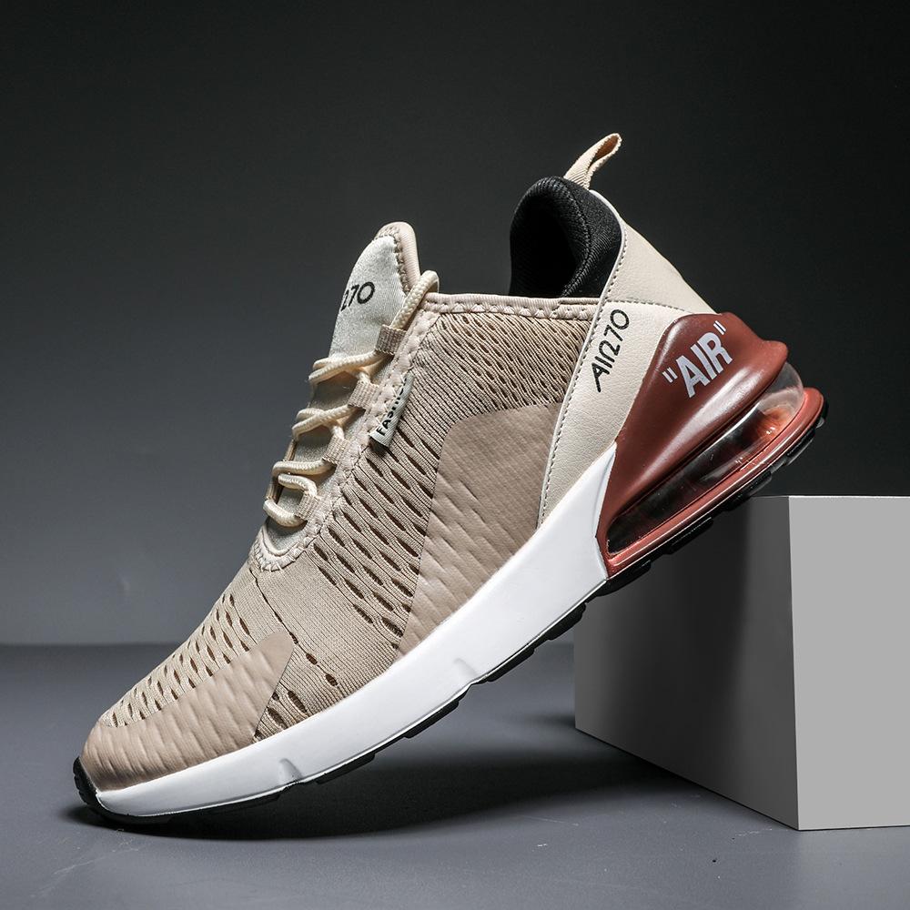 Couples spring and autumn trend versatile flying woven air cushion running breathable non-slip sports men's shoes
