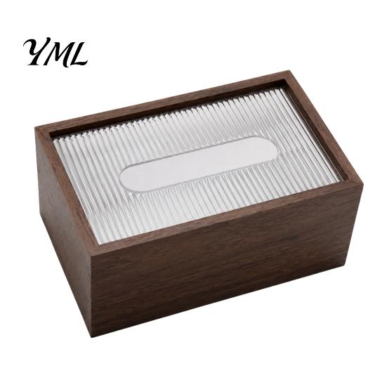 Decorative Wood Box Wooden Tissue Cover, Rectangular Paper Towel Dispenser, Napkin Storage Convenient Holder Organizer for Office Desk Home