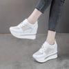 Fashion 10cm Air Mesh Genuine Leather Women Comfy Spring Fashion Chunky Sneaker Flats Ankle Boots Platform Wedge Sneakers Summer Shoes