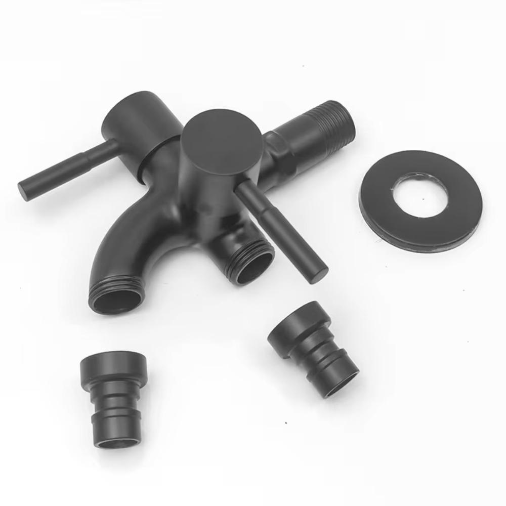 Antiseptic Double-outlet Garden Faucet Stainless Steel Garden Water Tap  Irrigation