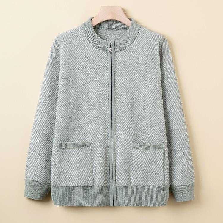 Jacket Spring and Autumn Clothes New Knitted Cardigan Jacket for The Elderly