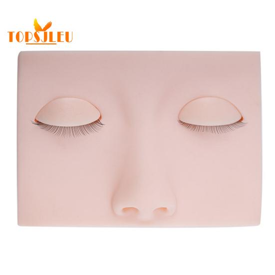 

Реалистичная голова манекена с ресницами - обучение наращиванию ресниц, кожа для практики макияжа, женские аксессуары розовый