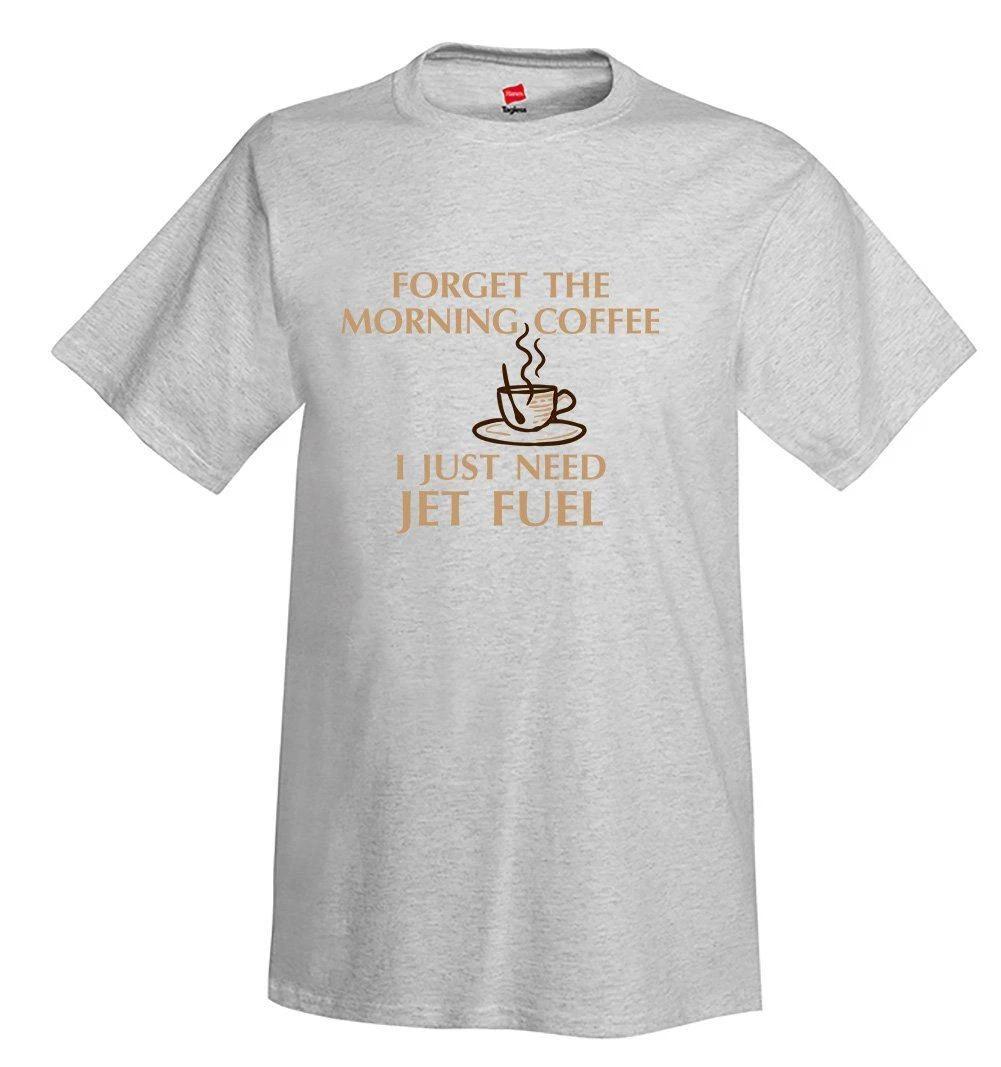 Forget The Morning Coffee Airplane Aviation T-Shirt M
