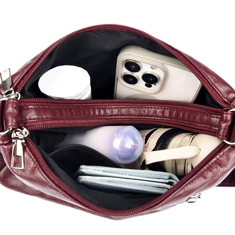 Vintage Shoulder Bag Multi-zipper Mother Bag