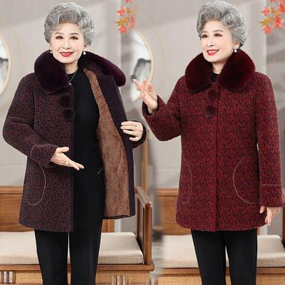 Middle Aged Winter Clothing Mother Thickened Coat Temperament Grandma Mink Velvet Coat Old Man Lady Clothes