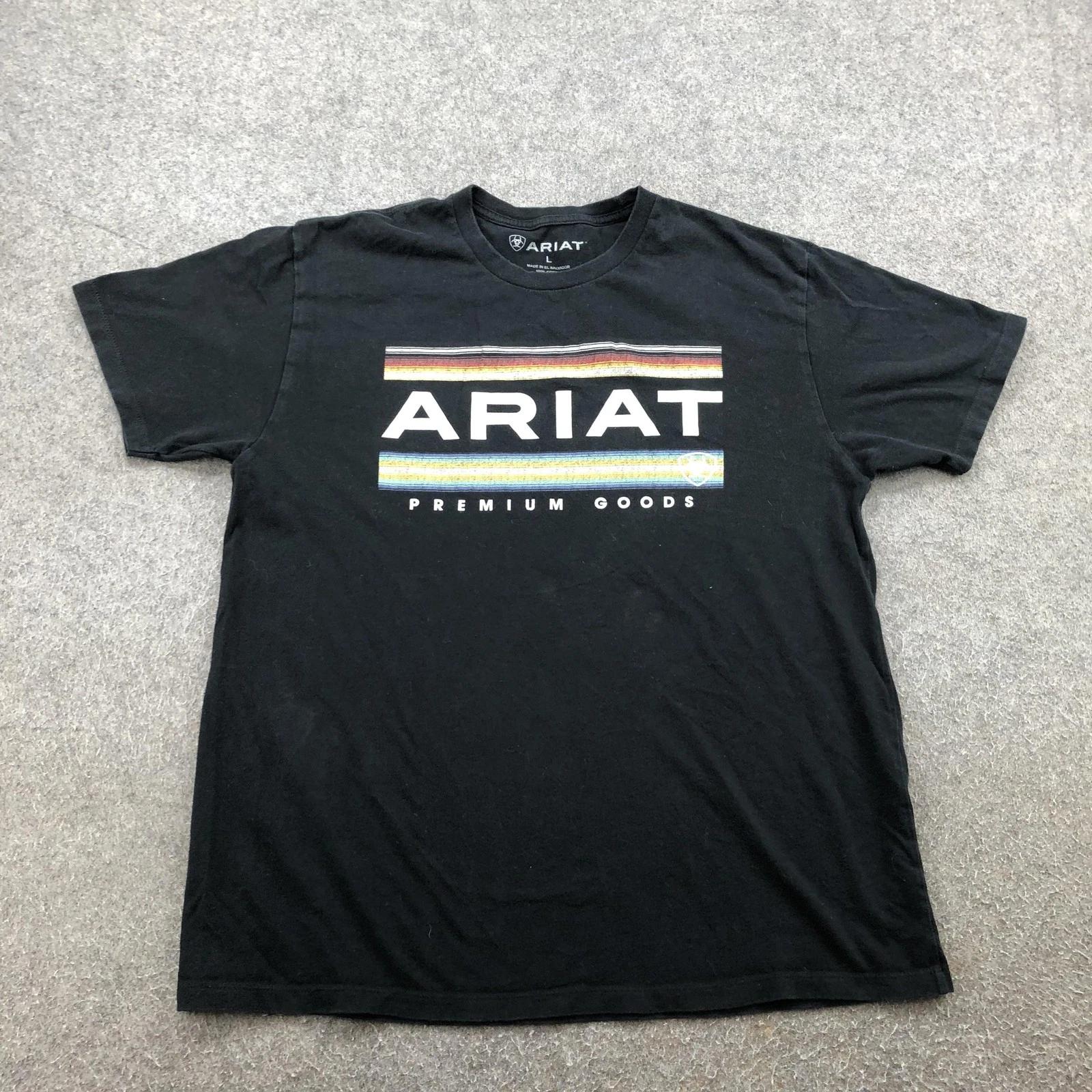 Ariat Shirt Mens Large Black Premium Goods Logo Western Graphic Tee Short Sleeve M