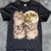 Maine Coon Cat Howling At Moon Shirt, Vintage Distressed Moon Tee, Full Moon Cat Lover T-Shirt, Maine Coon Gift