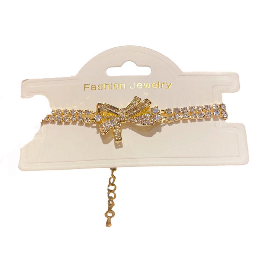 Fashion Zircon Double Layer Butterfly Charm Bracelet For Women Gift Wefare