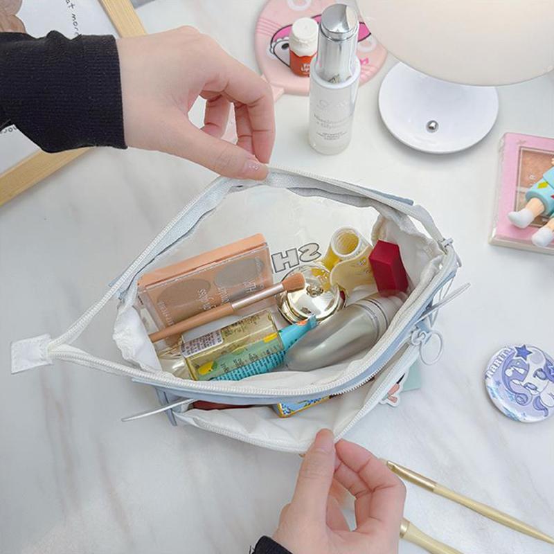 Anime Cartoon Cute Crayon Shin-Chan'S Transparent Cosmetic Bag Girls Large Capacity Portable Travel Toiletries Storage Bag Gifts