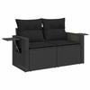Modular Outdoor Sofa Set with Cushions 8 pcs Black Poly Rattan
