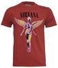 Maglietta Nirvana Angelic Logo Album In Utero Rosso Grunge Kurt Cobain Nuova Ufficiale