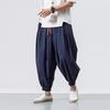 Frühlings- und Herbst-Übergröße Herren Haremshose Lockerer Chinesischer Stil Locker Baumwolle und Leinen Jogginghose Jogger Freizeithose Herren