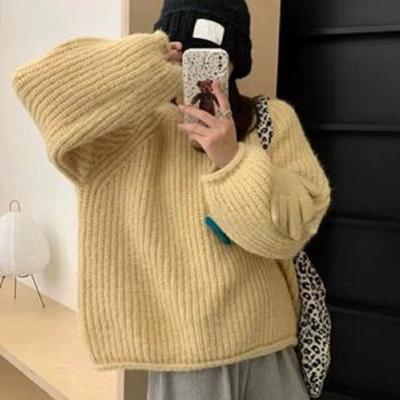 Φθινοπωρινό και Χειμώνα Χοντρό Casual Ζεστό Γυναικείο Πλεκτό Πουλόβερ Μακρυμάνικο Πλεκτό Πλεκτό Γυναικεία Πλεκτά Μπλουζάκια Κομψά μασίφ vintage πουλόβερ 24784
