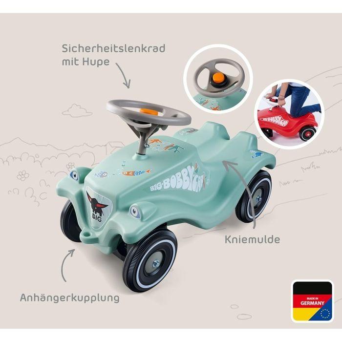 Véhicule à pédales - big - bobby car classic green sea - vert sauge et orange - 4 roues - 12 mois à 3 ans