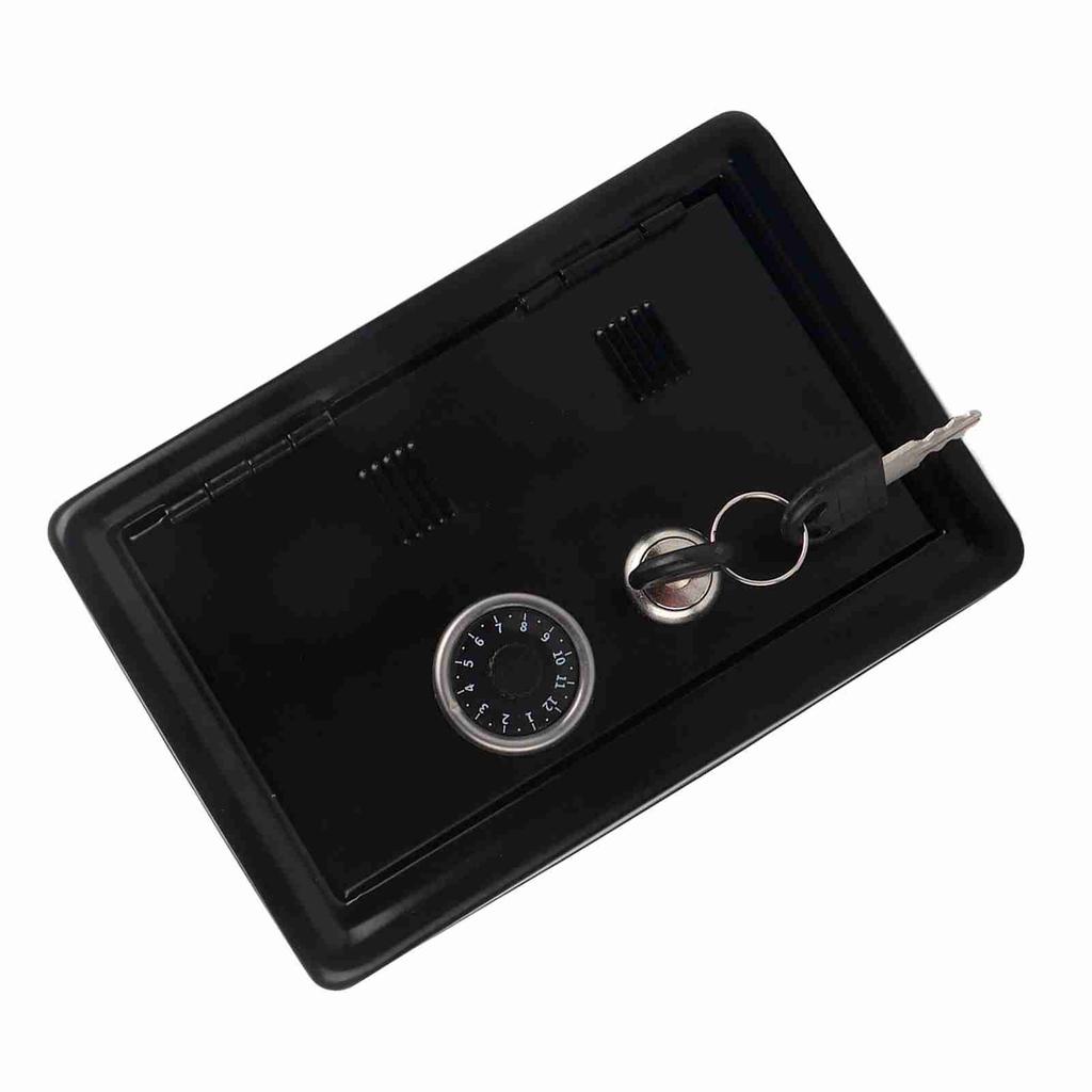 Kids Learning Toy Money Box Password Cash Coins Saving Safe Box Style Gift with 2 Keys (Black)