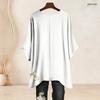 Plus Size Women Round Neck Batwing Sleeve Top Bald Eagle Patriotic Print Loose Irregular Casual Blouse