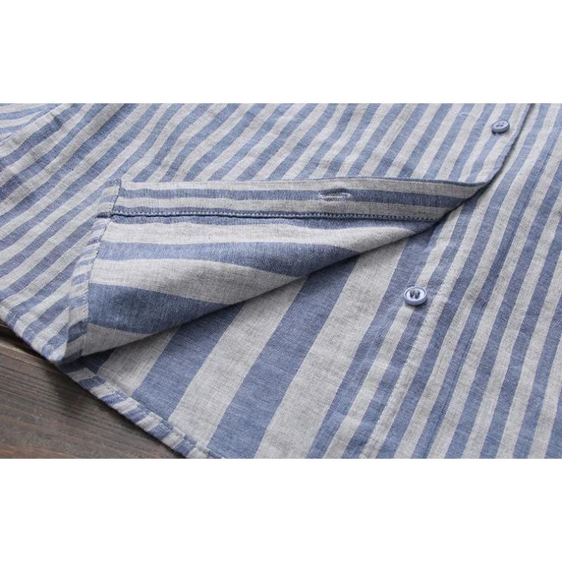 Women Striped Blouse Autumn Elegant Shirts Casual Loose Long Sleeve Fashion Button Up Tunic Blusas Femininas