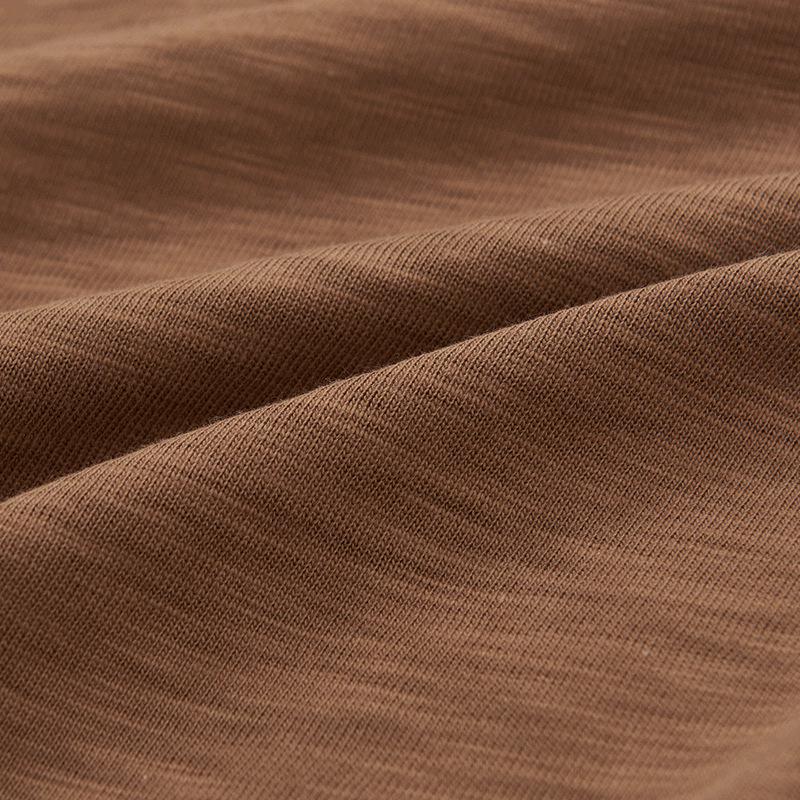 American Retro Bamboo Cotton Short-Sleeve T-Shirt - Breathable, Solid Color, Loose Fit