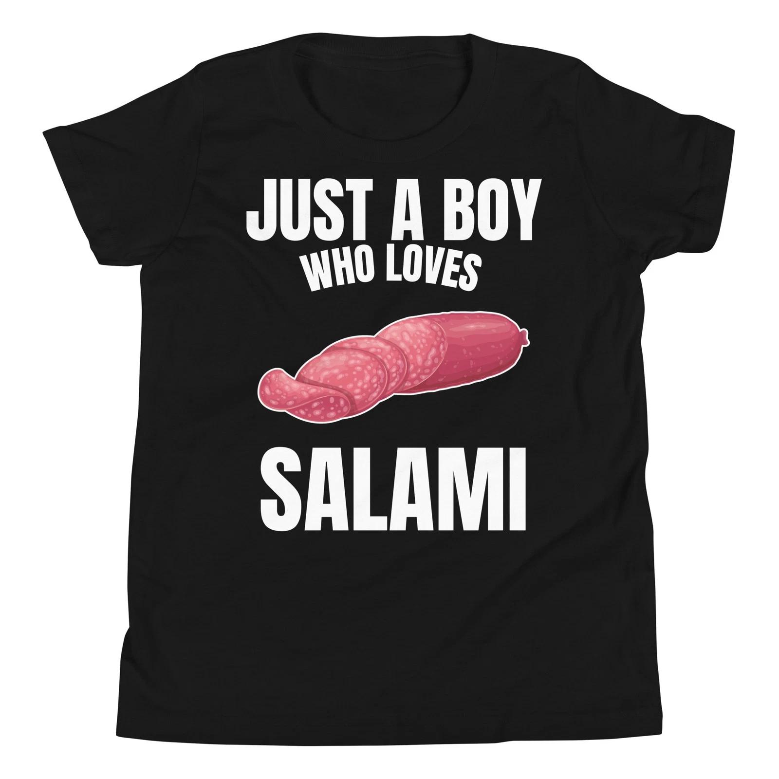 Just a Boy who Loves Salami Sausage Meat Food Lover Youth T-Shirt 130