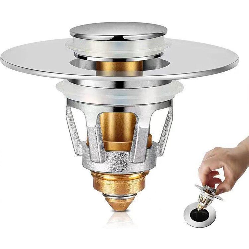 Pop Up Sink Plug Stainless Steel Drain Stopper Universal Drain Filter  Bathroom Accessories