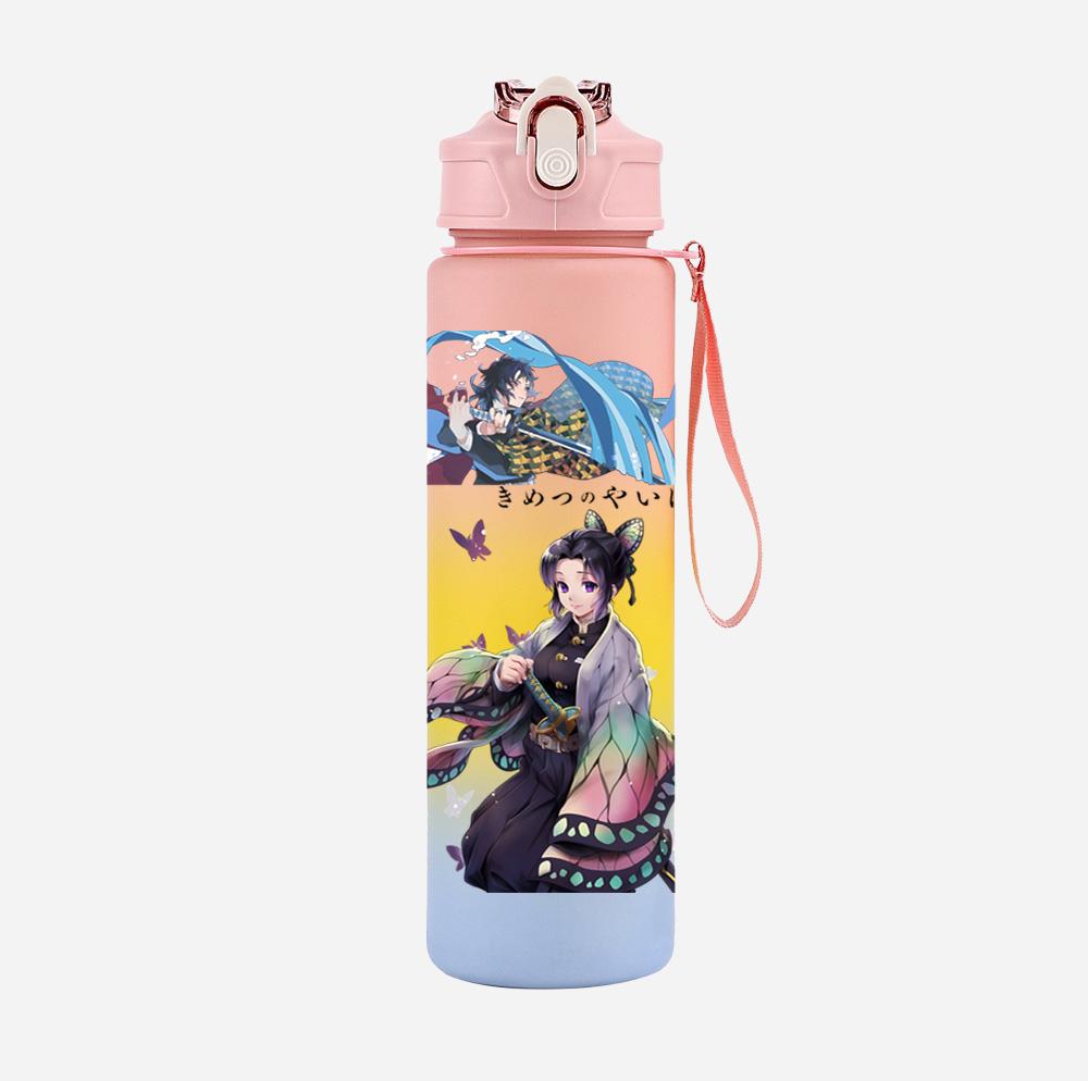 Anime Cartoon Demon Slayer Printed 750Ml Water Bottle Large Capacity Drinking Cup Portable Children Outdoor Sports Water Cup