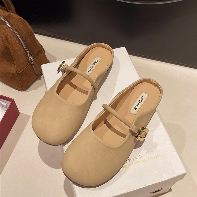 

Мягкая подошва, сумка-голова и полутапочки для женской демисезонной обуви, осенние и летние, на плоской подошве, для беременных, с одной ногой и полуботинки, одинарные туфли 40