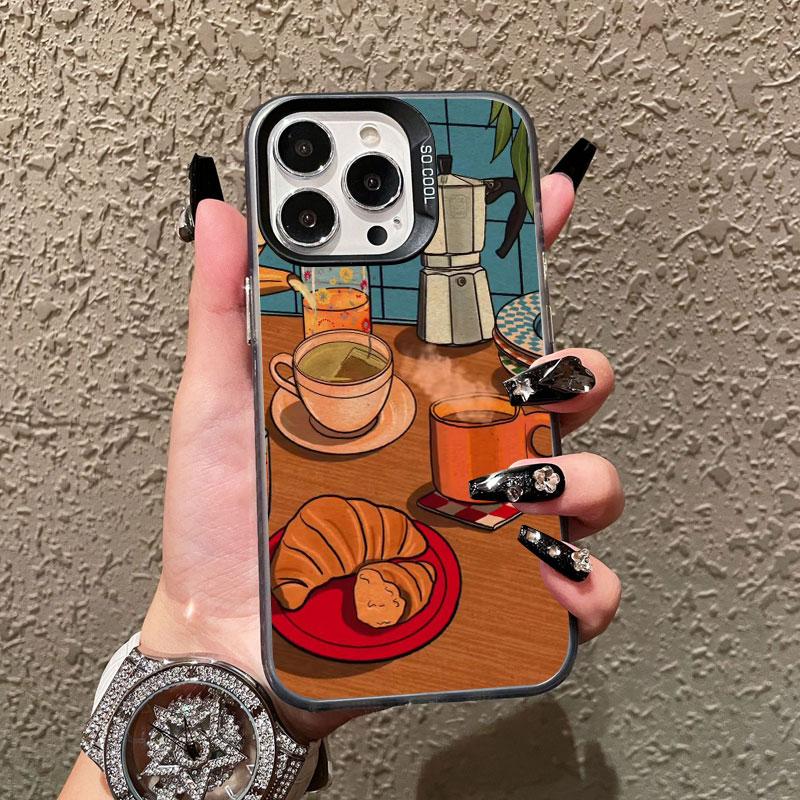Vintage Sleepy Cat & Home Furnishings Artistic Laser Phone Case For iPhone 11 12 13 Mini Pro Max 17 16 15 14 Pro Max Plus Covers