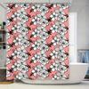 Pink Floral Shower Curtain Modern Bath Decoration for Bathroom, Extra Long Waterproof Printed Bathroom Rug Cover 6 Hooks