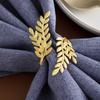 4pcs Restaurant Harvest Festival Golden Wheat Napkin Ring Thanksgiving Napkin Buckle Metal Napkin Ring