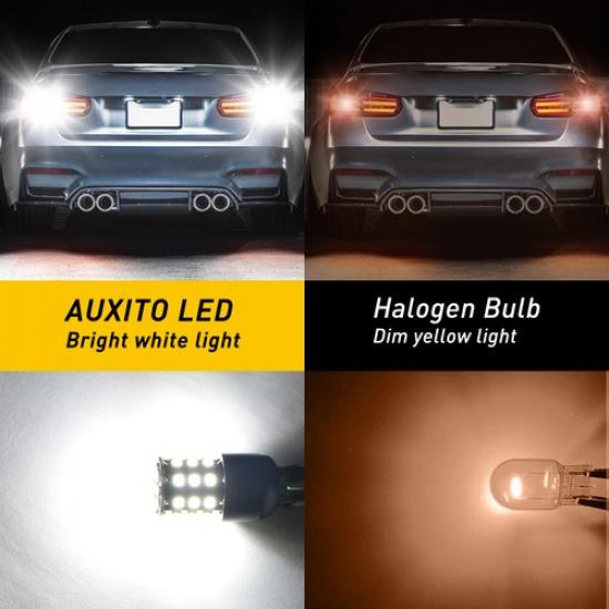 2X 7443 7440 LED 7444 Turn Switchback Signal White/Amber Parking DRL Light Bulbs