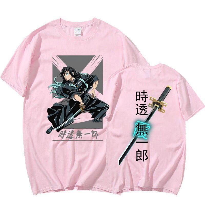 New Anime Tokitou Muichirou Print Short Sleeve T Shirts Women's Men's Crew Neck T-shirts Summer Comfy Soft Tees Tops