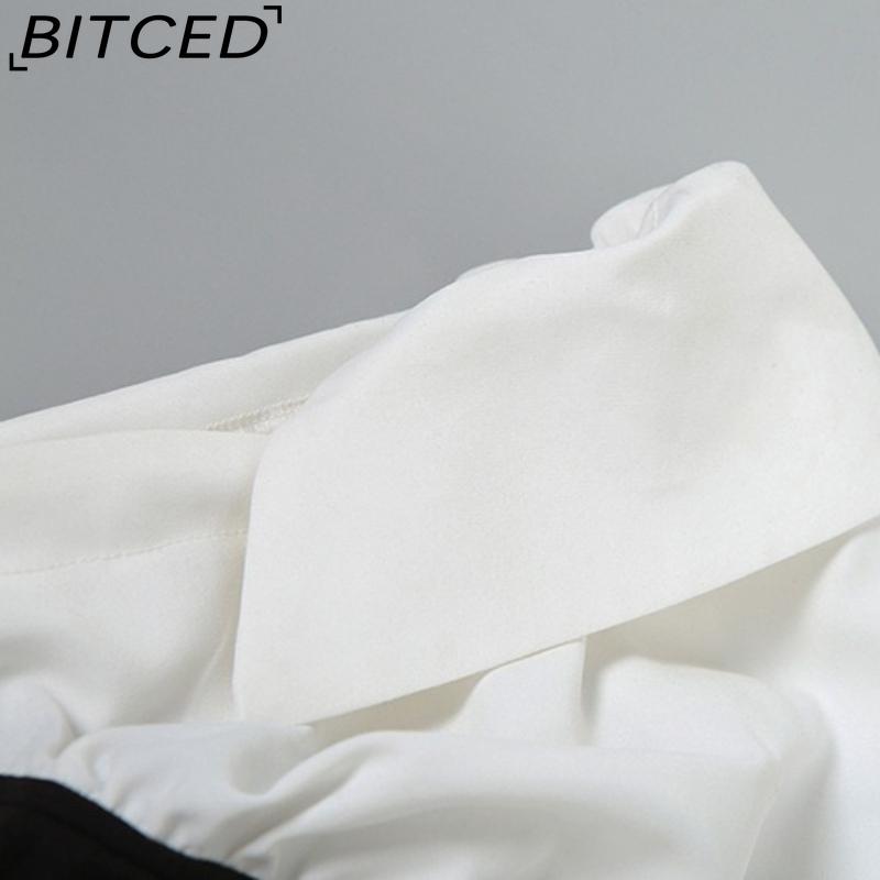 BITCED Autumn Women's Solid-Colour Slim-Fit Cropped Streetwear V-Neck Long-Sleeved Top