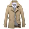 Herren Herbst Casual Trenchcoat Mittel und Lang Trendig Übergröße Herren Reiner Baumwolljacke Herrenmantel