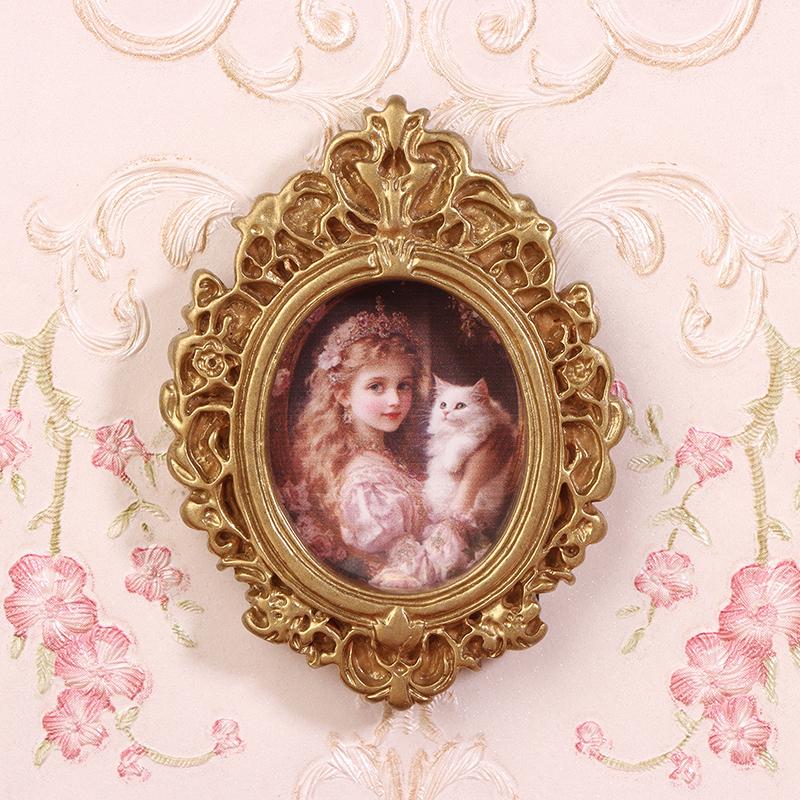 1:12 Dollhouse Miniature Hello Kitty Photo Frame Mural Wall Decoration Model Decor Toy Doll House Accessories